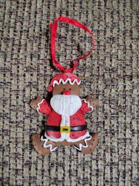 House Of Lloyd 1996 Vintage 3" Gingerbread Santa Claus Christmas Tree Ornament